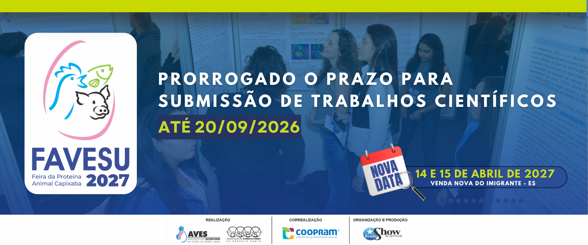 PRORROGAÇÃO PRAZO TRABALHOS CIENTÍFICOS FAVESU 2027