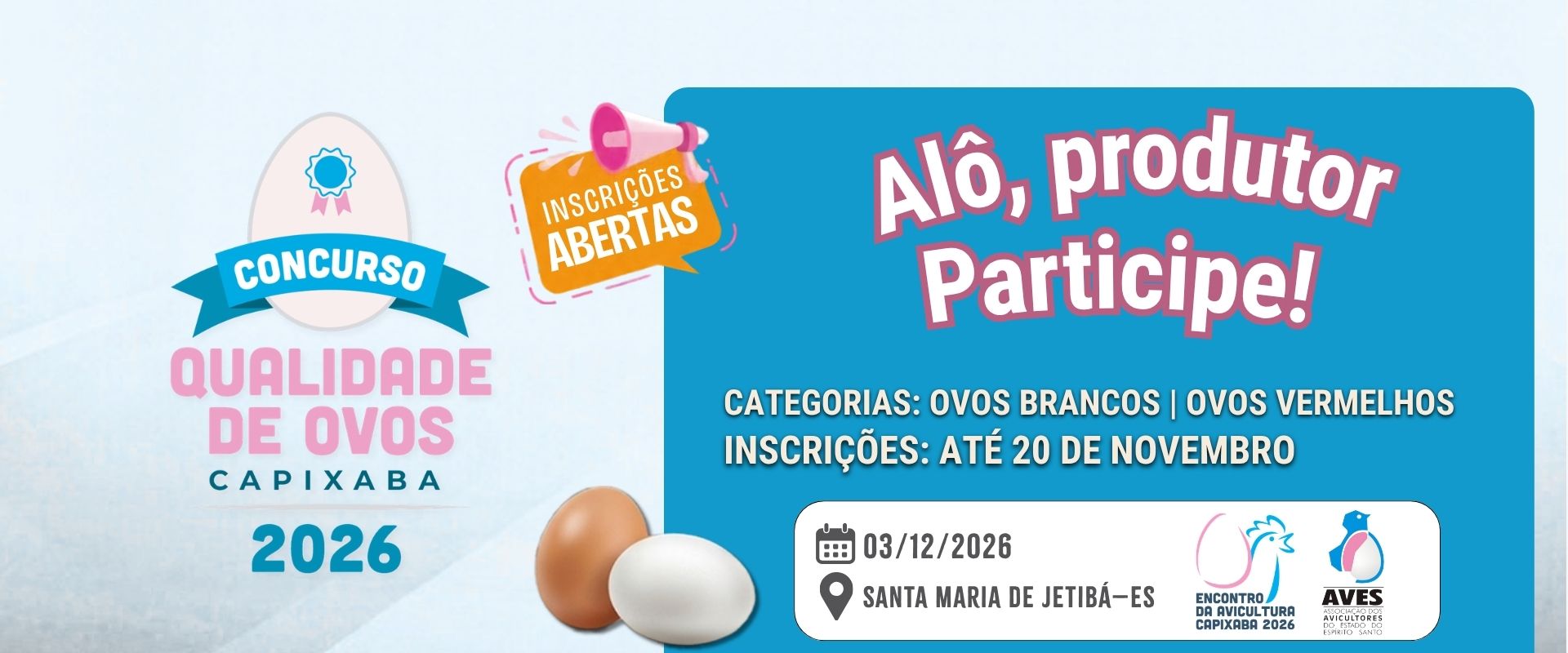 INSCRIÇÕES CONCURSO DE OVOS 2026