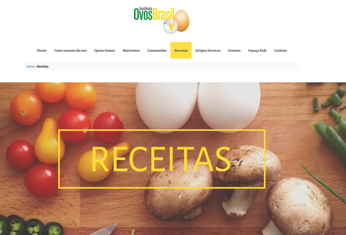 Site do Instituto do Ovo tem página de receitas atualizada