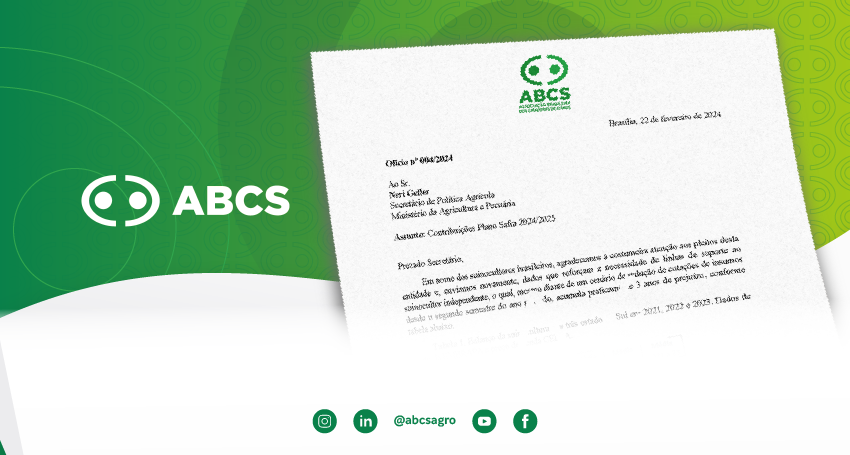 ABCS protocola Ofício no Mapa com contribuição ao Plano Safra 2024/2025