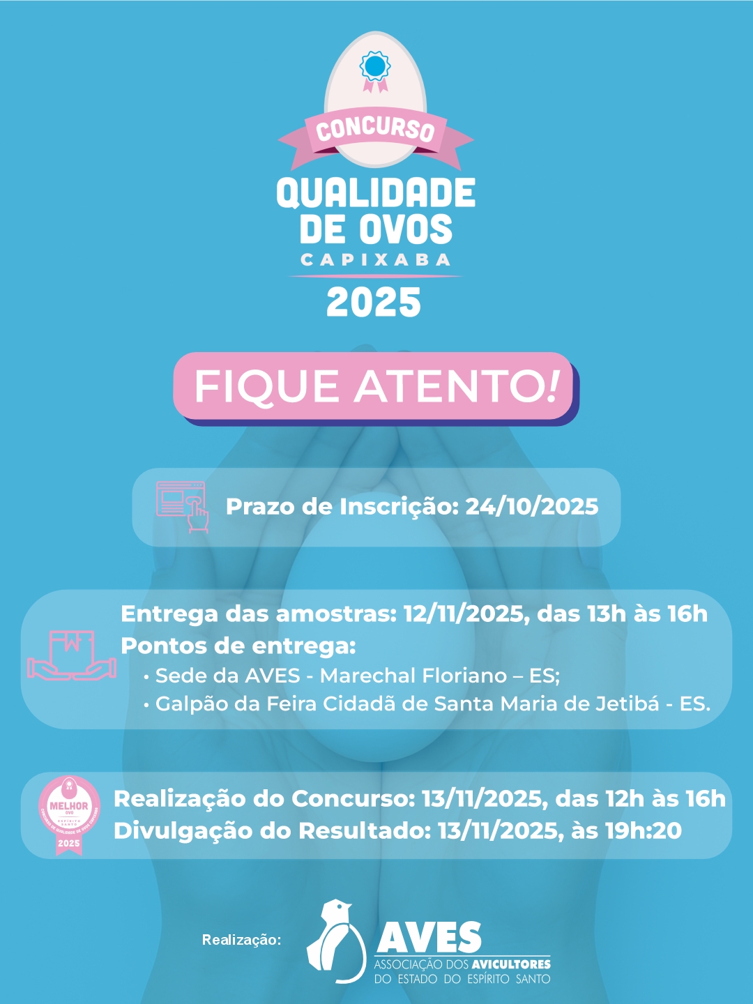 Prazo para inscrições no Concurso Qualidade de Ovos encerra na sexta
