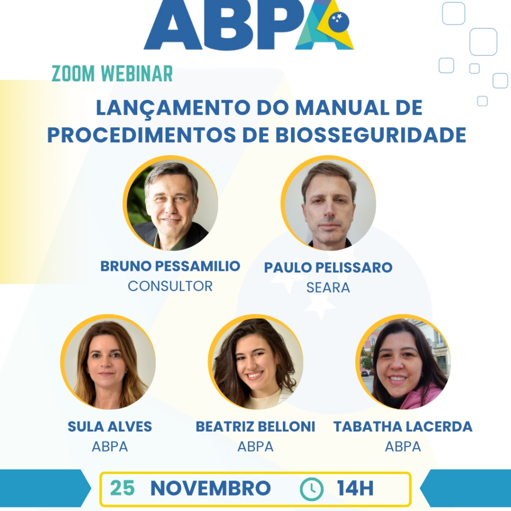 ABPA lança Manual de Biosseguridade para Aves e Suínos durante webinar da Academia ABPA