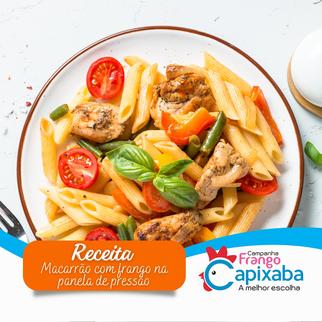 MACARRÃO COM FRANGO NA PANELA DE PRESSÃO